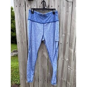 Athletic Sports Wear Leggings Womens 2XL Blue Space Dye High Waist Side Pocket